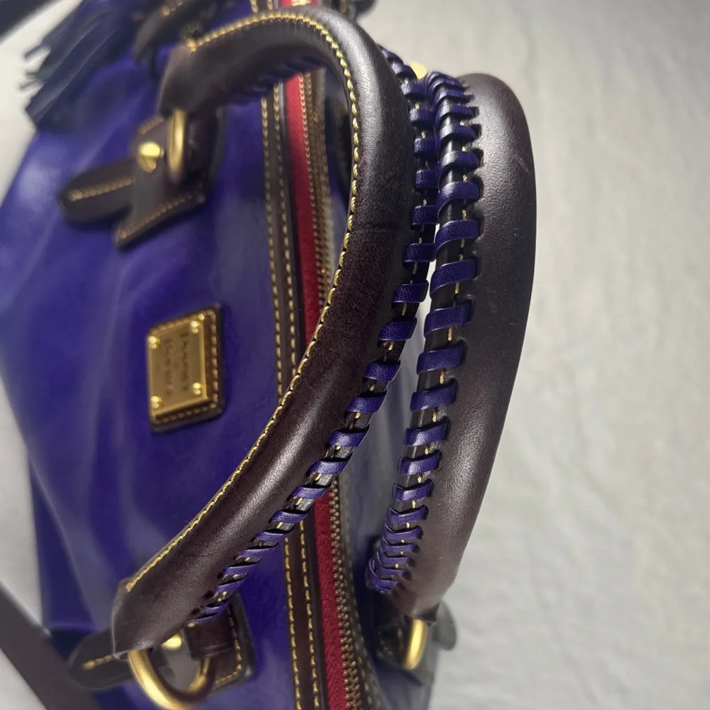 Dooney & Bourke Stanwich Satchel Purple Toledo Leather. RARE. - Picture 5 of 16